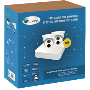 Kit de vidéo-surveillance - Enregistreur 4 canaux + 2 caméras dôme 4MP