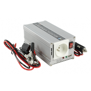 CONVERTISSEUR 24VDC - 230VAC SINUSOIDE MODIFIEE - START/STOP - LIVRE AVEC CABLE ALLUME CIGARE ET PINCES - SORTIE USB