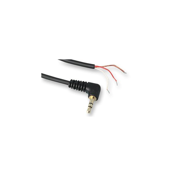 CABLE JACK3.5MM MALE STEREO COUDE 90° DORE  - FILS DENUDES - 1 METRE - QUALITE PROSIGNAL