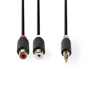 Câble audio stéréo - 3.5mm mâle vers 2 RCA Femelles 0,2m