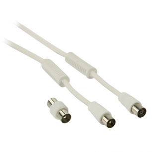 CABLE COAXIAL MALE FEMLLE 2.5M BLANC