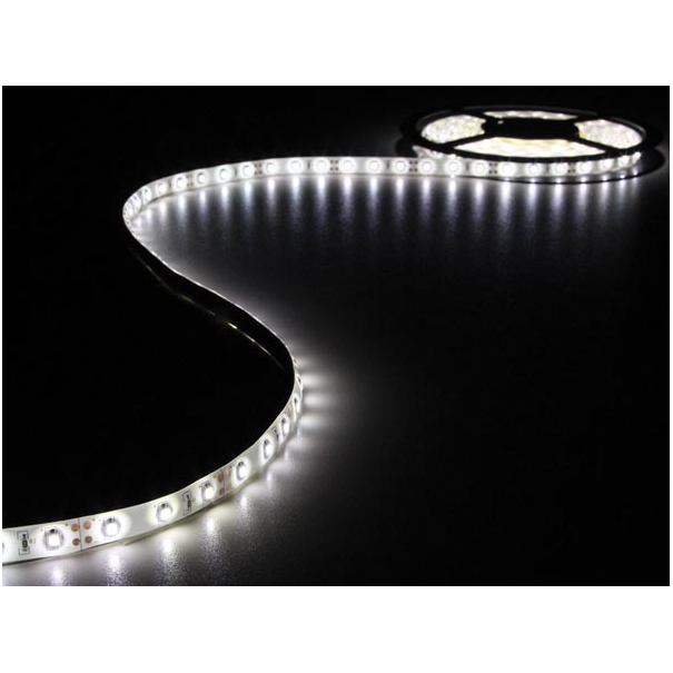 KIT RUBAN À LED FLEXIBLE AVEC ALIMENTATION - BLANC FROID - 300 LED - 5 m - 12 VCC