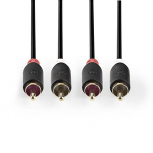 Câble Audio Stéréo - 2X RCA mâles vers 2X RCA mâles 2m