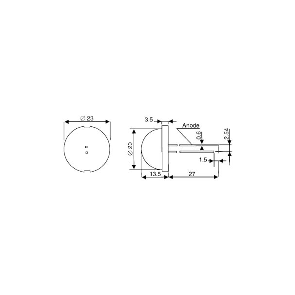 LED GEANTE ROUGE DIFFUSANTE 20mm