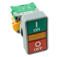 BOUTON POUSSOIR MOMENTANE MARCHE-ARRET 1NO-1NC 3AMP 230VAC 22MM IP65 - POUR COMMANDE DE RELAIS OU CONTACTEUR