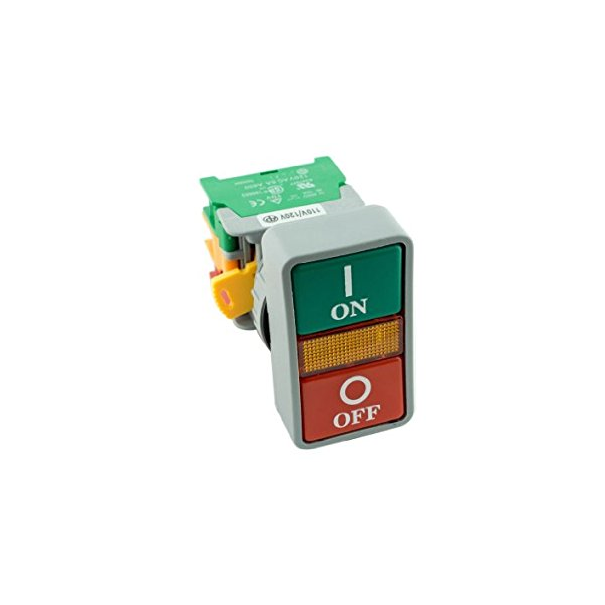 BOUTON POUSSOIR MOMENTANE MARCHE-ARRET 1NO-1NC 3AMP 230VAC 22MM IP65 - POUR COMMANDE DE RELAIS OU CONTACTEUR