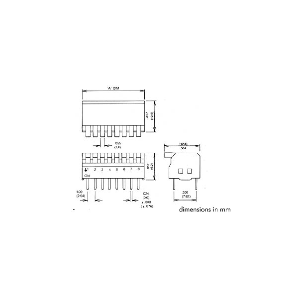 INTERRUPTEUR DIP PIANO 8 POSITIONS