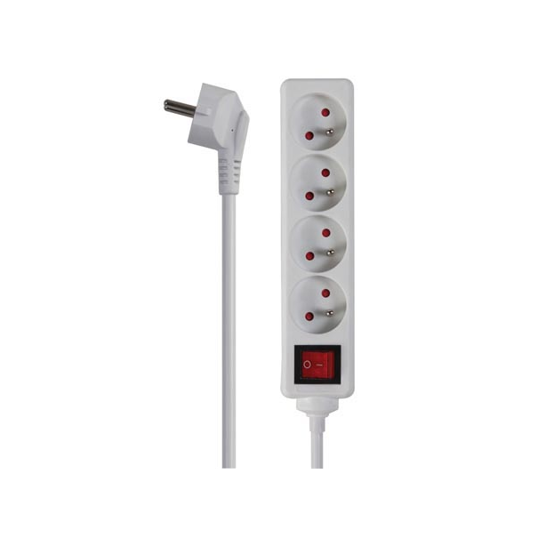 BLOC MULTIPRISE - 4 PRISES - AVEC INTERRUPTEUR - TERRE FRANÇAISE