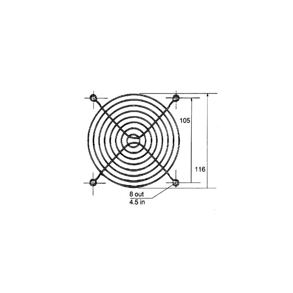 GRILLE POUR VENTILATEUR 120 x 120mm