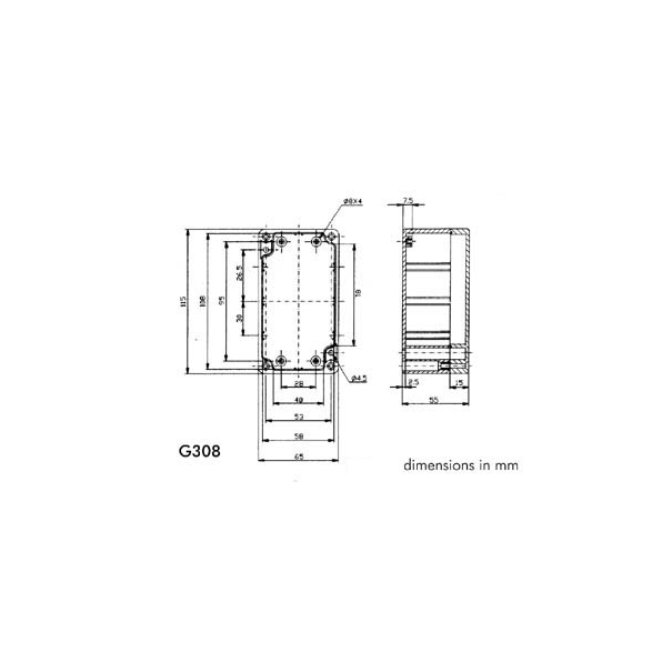 COFFRET ETANCHE EN ABS - GRIS FONCE 115 x 65 x 55mm COFFRET ETANCHE EN ABS - GRIS FONCE 115 x 65 x 55mm