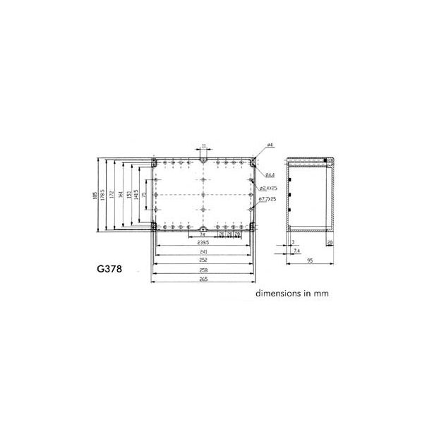 COFFRET ETANCHE EN ABS - GRIS FONCE AVEC COUVERCLE TRANSPARENT 265 x 185 x 95mm COFFRET ETANCHE EN ABS - GRIS FONCE AVEC COUVERCLE TRANSPARENT 265 x 185 x 95mm