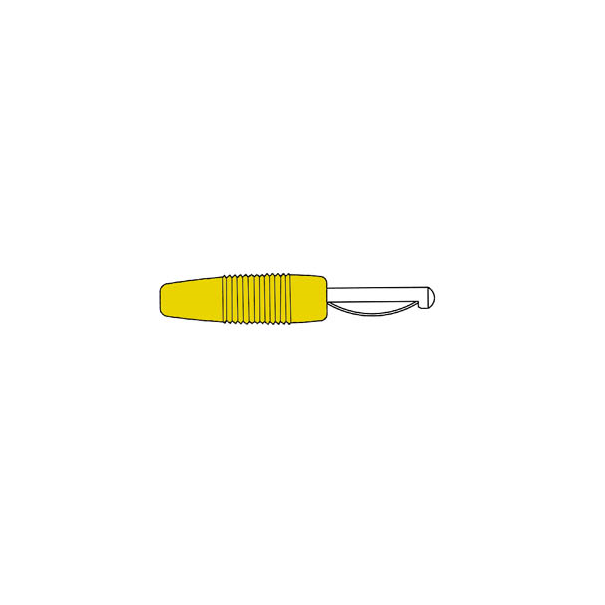 FICHE STANDARD 4mm AVEC VIS DE SERRAGE - JAUNE (VON 20)