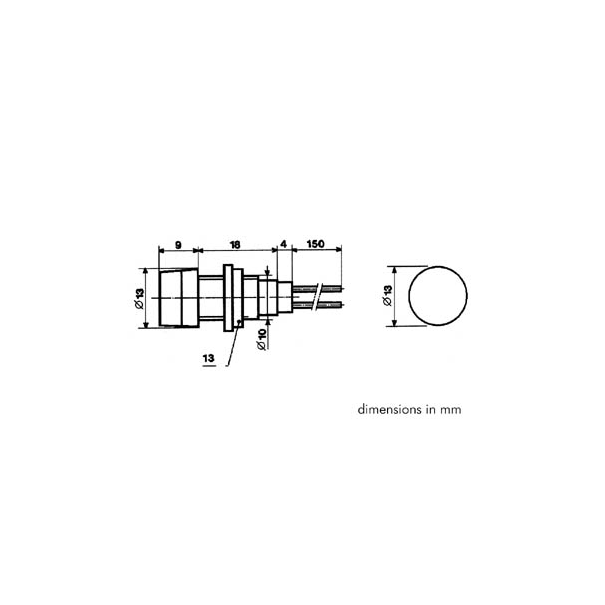 VOYANT ROND 13mm 12V CLAIR