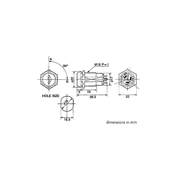 INTERRUPTEUR A CLE 1 x INVERSEUR UNIPOLAIRE
