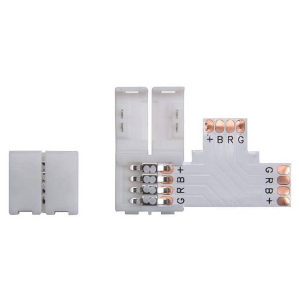 CONNECTEUR PUSH POUR BANDE À LED FLEXIBLE - 10 mm - COULEUR RVB - 4 contacts