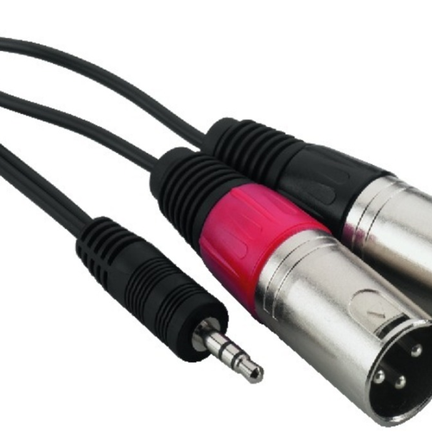 CABLE JACK3.5 MALE STEREO VERS 2 XLR 3 POLES MALES - 3 METRES
