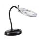 LOUPE DE TABLE AVEC LED - LENTILLES 2.5X DIMA 90MM - 5X DIAM 22MM - FLEXIBLE 250MM - ALIMENTATION VIA 3 PILES AAA NON INCLUSES