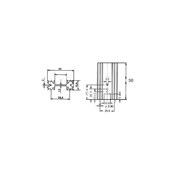 REFROIDISSEUR TO220 6°C/W AVEC BROCHES REFROIDISSEUR TO220 6°C/W AVEC BROCHES