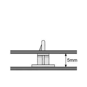 SUPPORT POUR CIRCUIT IMPRIME OUVERTURE 3mm H5mm 18x18mm