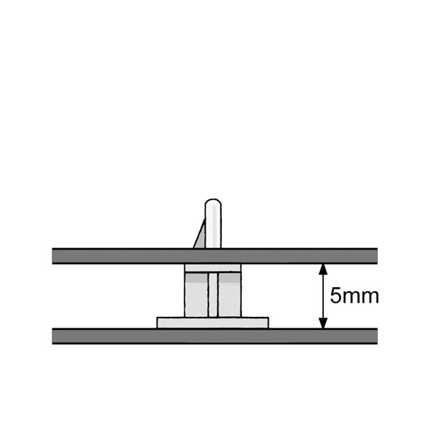 SUPPORT POUR CIRCUIT IMPRIME OUVERTURE 3mm H5mm 18x18mm