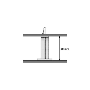 SUPPORT POUR CIRCUIT IMPRIME OUVERTURE 3mm H20mm 18x18mm