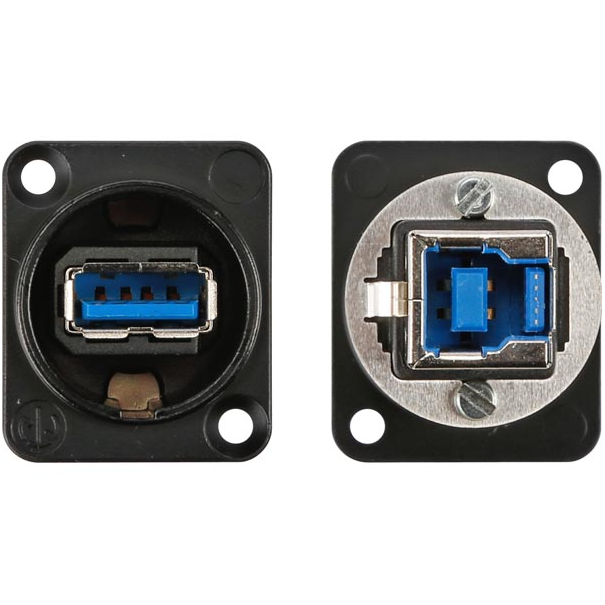 NEUTRIK - CHANGEUR DE GENRE USB 3.0 RÉVERSIBLE (TYPE USB A ET USB B) - BOÎTIER NICKELÉ TYPE D