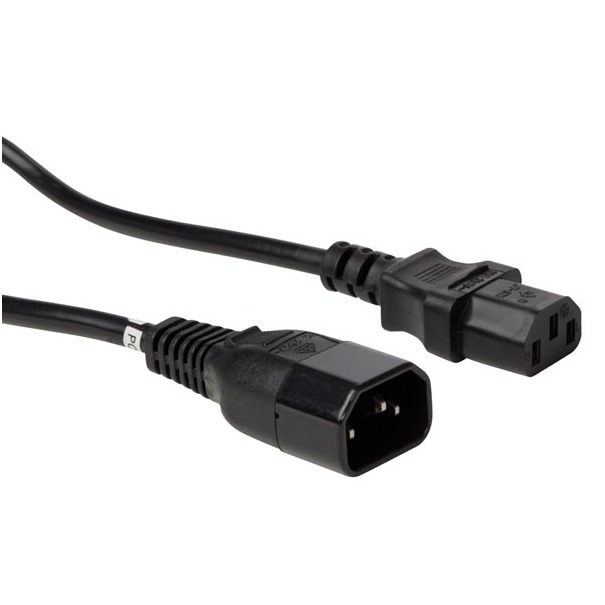 CÂBLE D'ALIMENTATION NOIR C14 + C13 L1.8 m H05VV-F 3G1.00 mm²