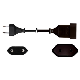 FICHE MALE PLATE ET FICHE FEMELLE PLATE - NOIR, 1.8m
