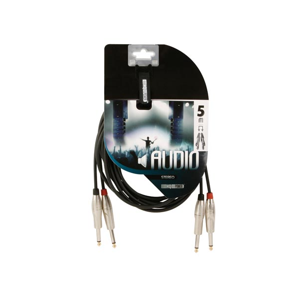 Câble audio professionnel, JACK MONO 2 x 6.35mm VERS JACK MONO 2 x 6.35mm  (5m)