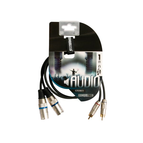 CABLE, 2 x RCA MALE VERS 2 x XLR MALE, 1m