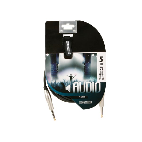 CABLE PROFESSIONNEL POUR GUITARE, JACK METALLIQUE 6.35mm VERS JACK METALLIQUE 6.35mm (5m)