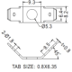 COSSE MALE DOUBLE POUR CIRCUIT IMPRIME OU CHASSIS (FASTON)