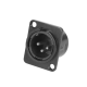 CONNECTEUR DE CHASSIS 3P XLR - MÂLE - NOIR