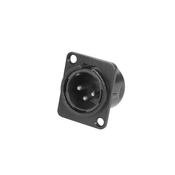 CONNECTEUR DE CHASSIS 3P XLR - MÂLE - NOIR