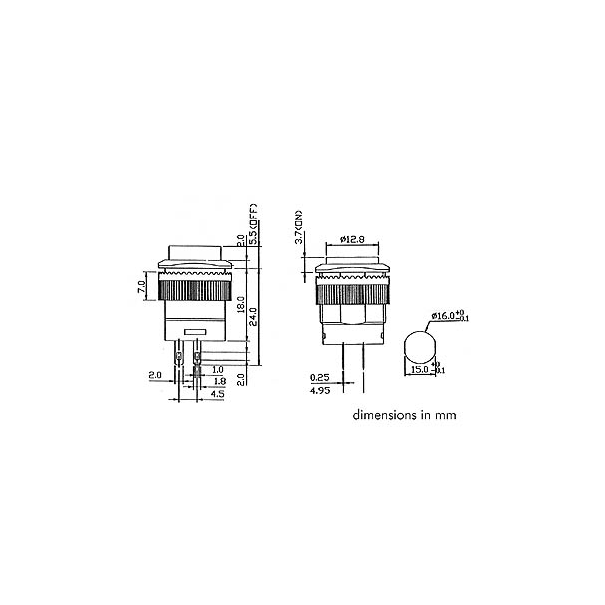 BOUTON-POUSSOIR OFF-ON AVEC LED ORANGE
