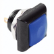 POUSSOIR MÉTALLIQUE CARRÉ AVEC CAPUCHON BLEU - 1P SPST OFF-(ON)