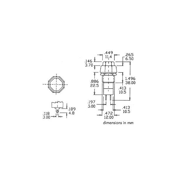 R18-24A  BOUTON-POUSSOIR OFF-ON ROUGE 3A/125V