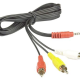 CABLE 3.5 mm Male Jack vers 3 RCA audio + vidéo - RASPBERRY