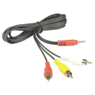 CABLE 3.5 mm Male Jack vers 3 RCA audio + vidéo - RASPBERRY