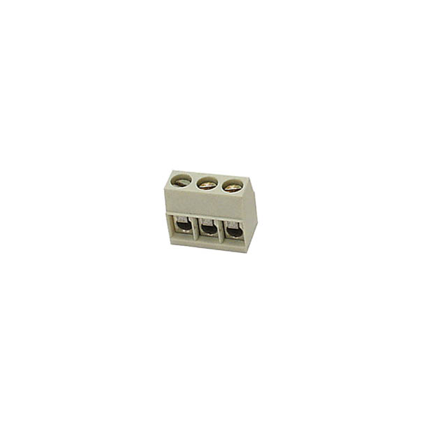 BORNIER A VIS, 3 POLES, TYPE CARRE, IVOIRE, AU PAS DE 5mm