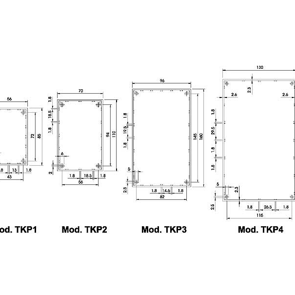 BOITIER EN PLASTIQUE  160 x 96 x 61mm