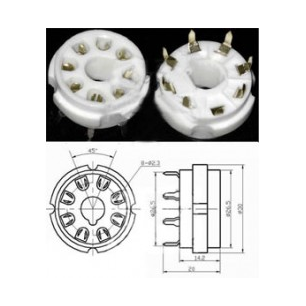 SUPPORT DE TUBE CERAMIQUE OCTAL CI GOLD