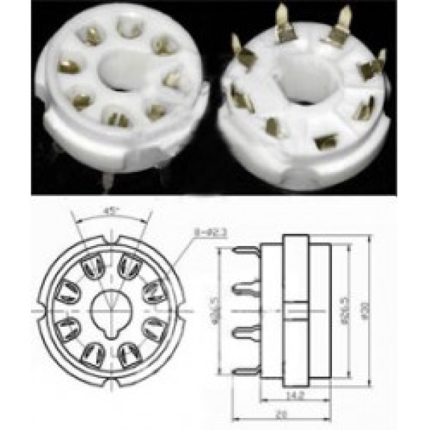 SUPPORT DE TUBE CERAMIQUE OCTAL CI GOLD