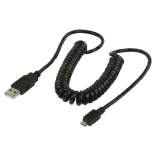 CABLE USB SPIRALE A MALE VERS MICRO USB B MALE 1.8 M