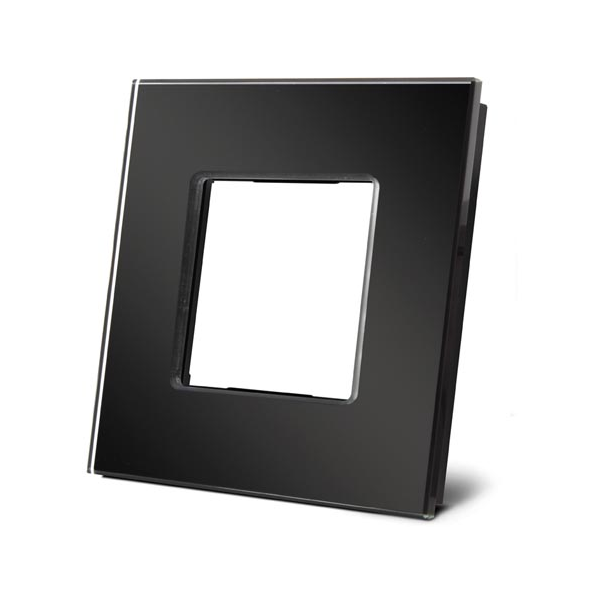 plaque de recouvrement en verre pour BTicino® LivingLight, noir