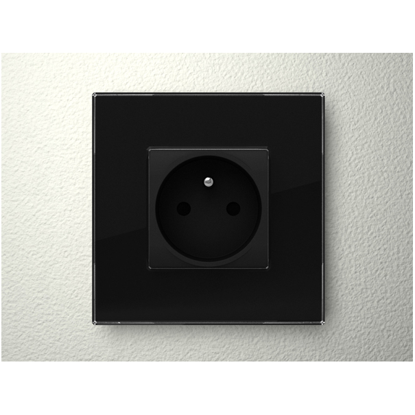 plaque de recouvrement en verre pour BTicino® LivingLight, noir plaque de recouvrement en verre pour BTicino® LivingLight, noir