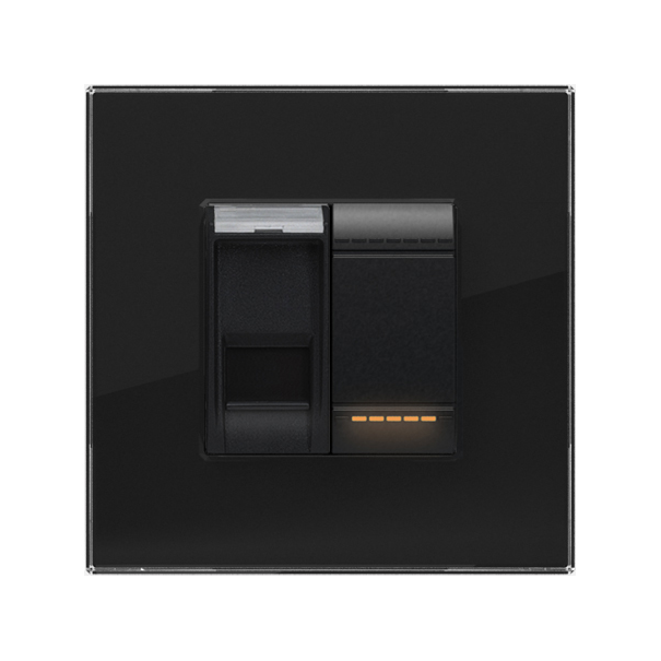 plaque de recouvrement en verre pour BTicino® LivingLight, noir plaque de recouvrement en verre pour BTicino® LivingLight, noir