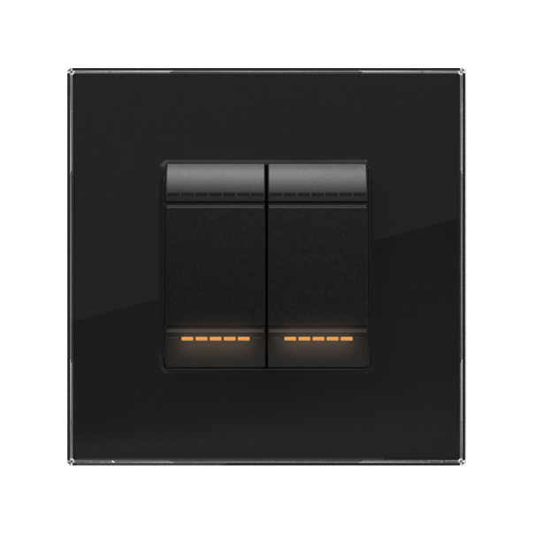 plaque de recouvrement en verre pour BTicino® LivingLight, noir plaque de recouvrement en verre pour BTicino® LivingLight, noir