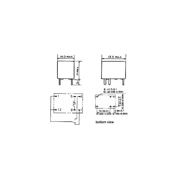 RELAIS 12VCC 3A/150VCA 1 x REPOS-TRAVAIL
