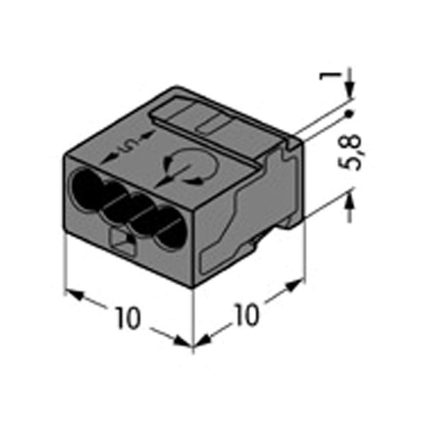 BORNE MICRO POUR BOÎTE DE DÉRIVATION 4 CONDUCTEURS, ROUGE